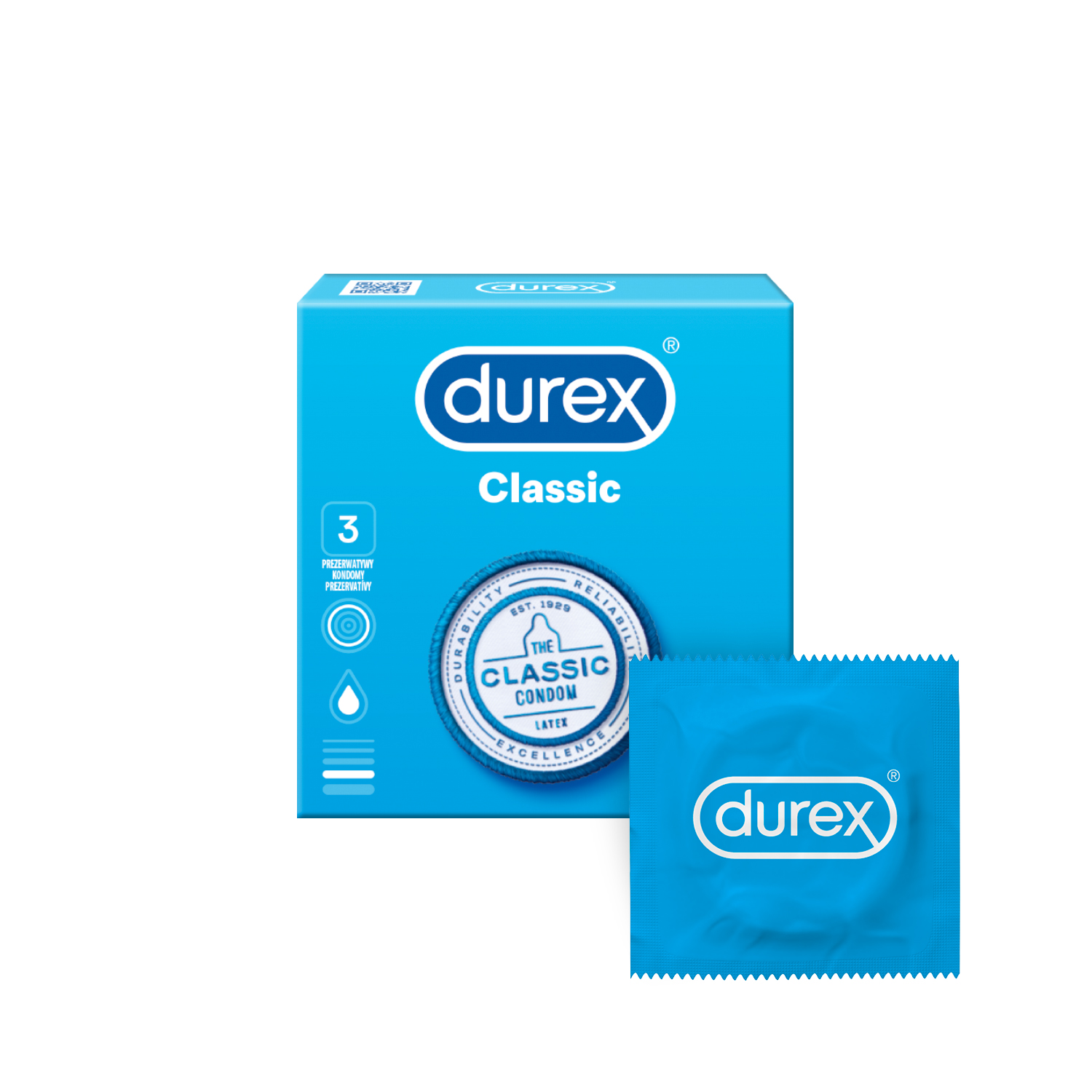 Levně Durex Classic - kondomy (3ks)
