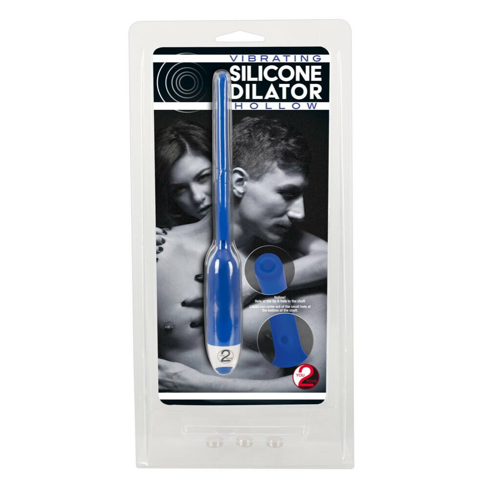 Levně You2Toys Vibrating Silicone Dilator Hollow - dutý silikonový vibrátor močové trubice - modrý (7mm)