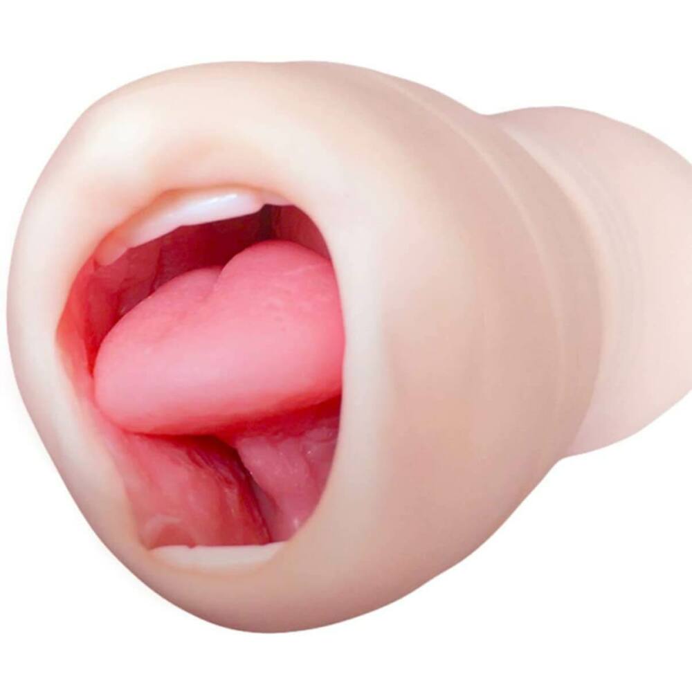 Levně Tracys Dog Cup - realistický masturbátor umělé ústa se zuby (tělová barva)