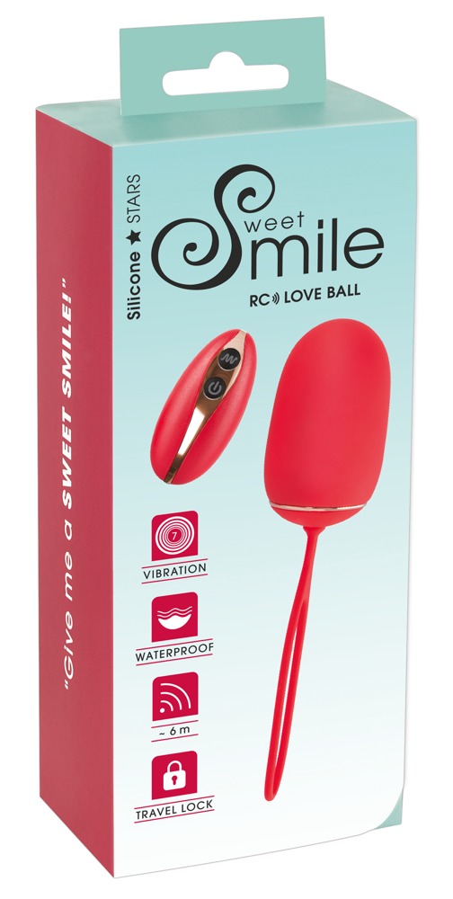 Levně SMILE Love Ball - dobíjacie, rádiovibračné vajíčko (červené)
