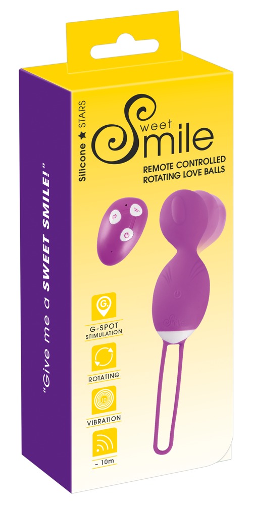 Levně SMILE Rotating Love Ball - dobíjacie, rádiové, rotačné vibračné vajíčko (fialové)