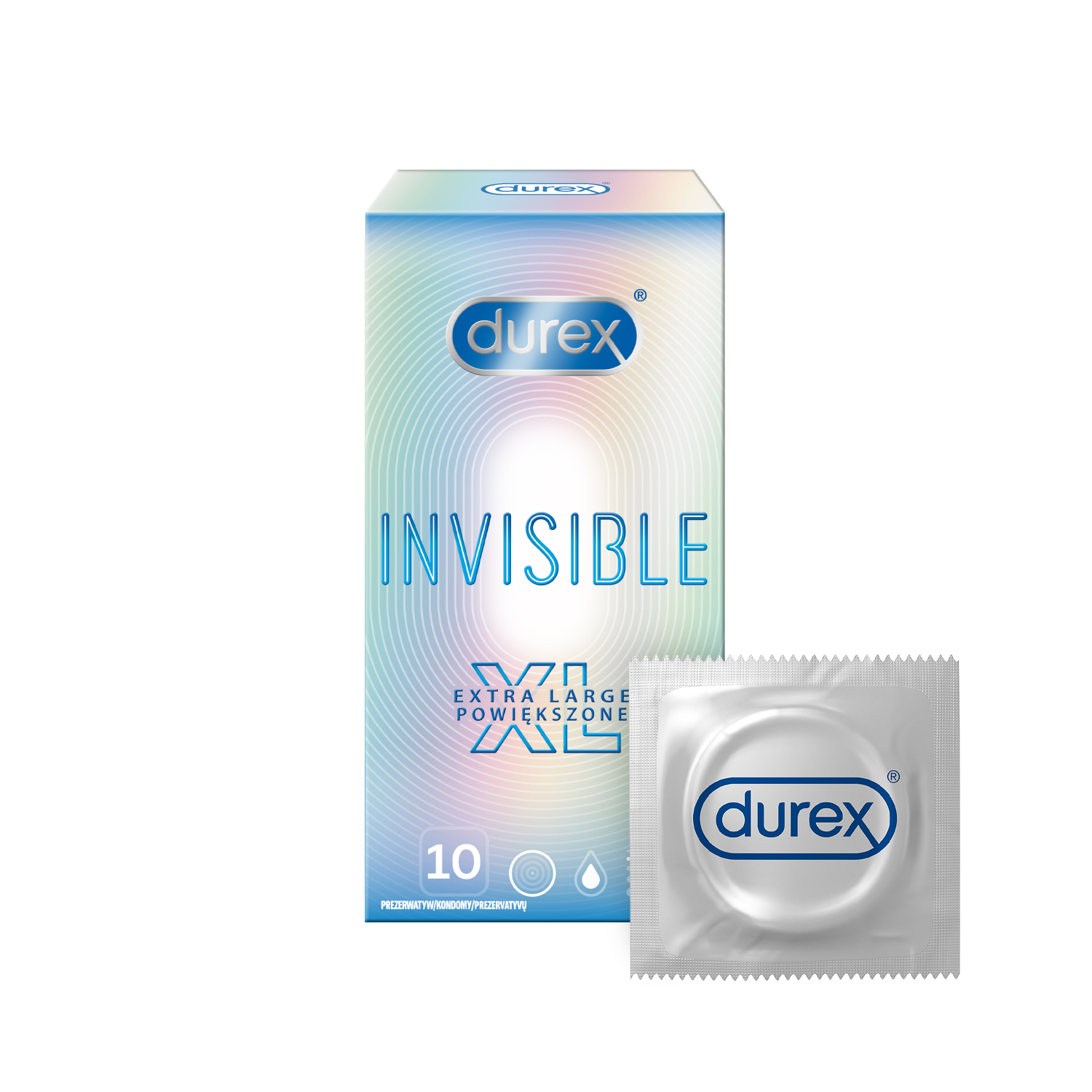 Levně Durex Invisible XL - extra velké kondomy (10ks)