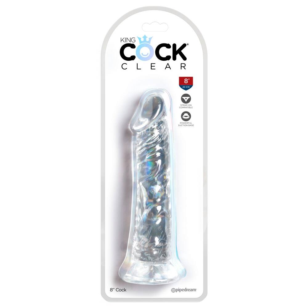 Levně King Cock Clear 8 - veľké dildo s prísavkou (20 cm)