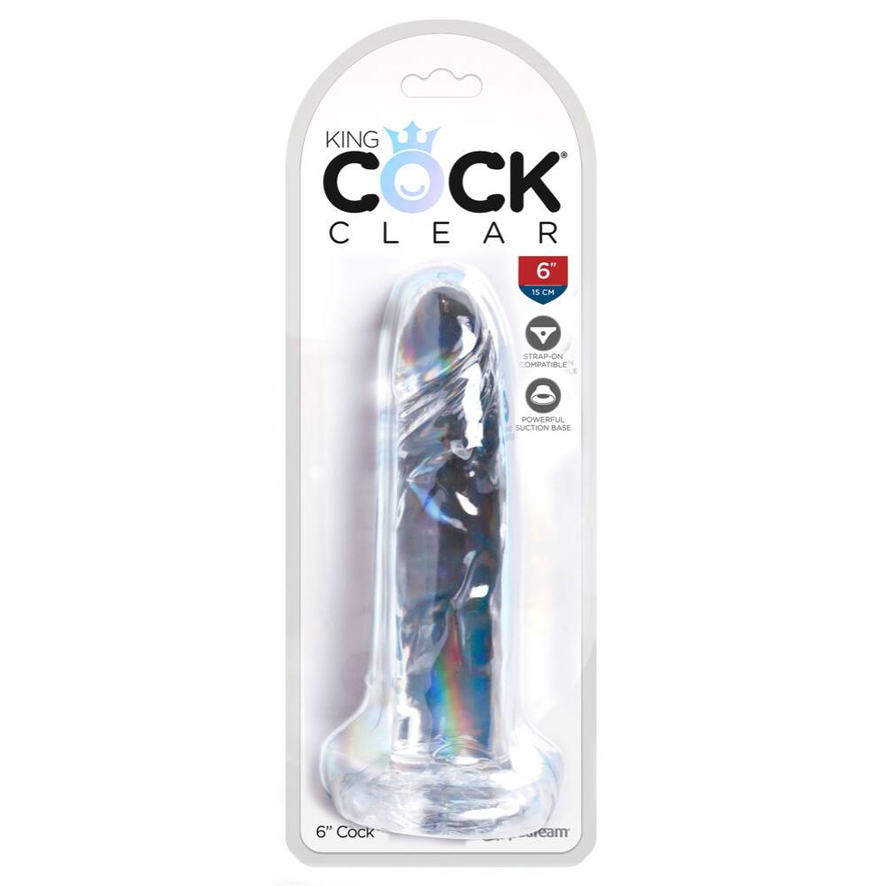 Levně King Cock Clear 6 - adhesive dildo (15cm)