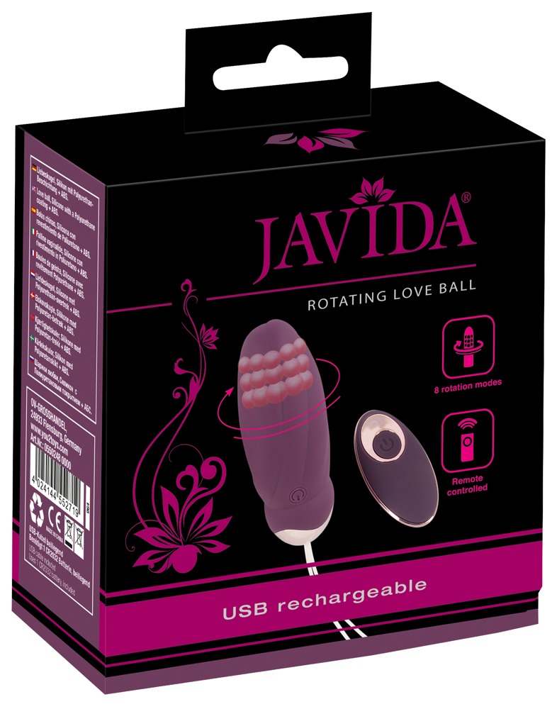 Levně Javida - nabíjecí, rotační, korálkové vibrační vajíčko (fialové)
