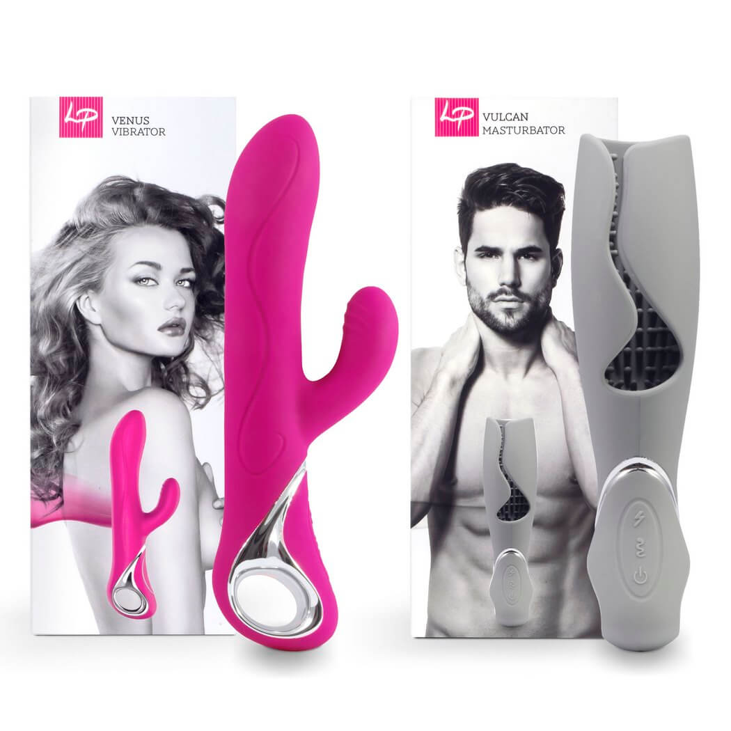 / LoversPremium - Venus & Vulcan Couples Set Pink & Grey / LoversPremium - Venus & Vulcan Couples Set Pink & Grey
