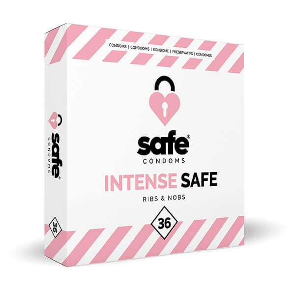 Levně SAFE Intense Safe - vroubkované a tečkované kondomy (36ks)