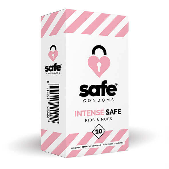 Levně SAFE Intense Safe - vroubkované a tečkované kondomy (10ks)