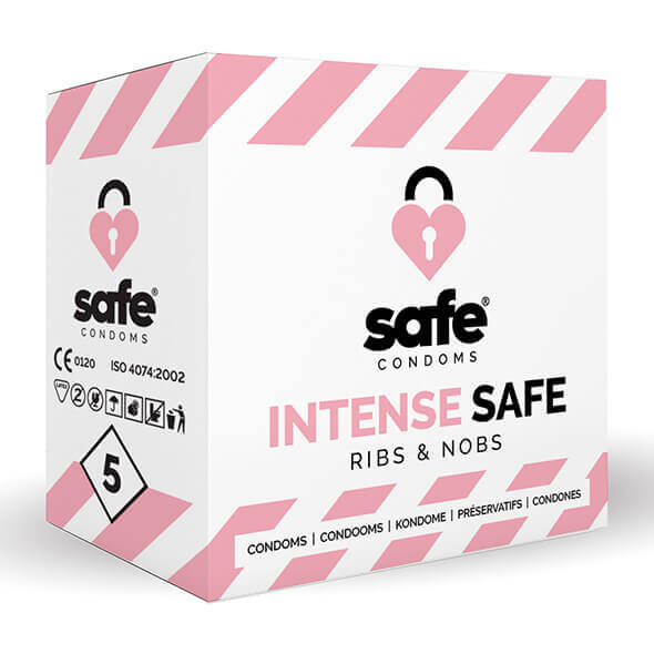 Levně SAFE Intense Safe - vroubkované a tečkované kondomy (5ks)