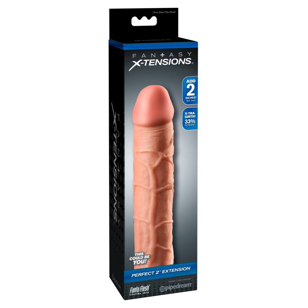 Levně X-TENSION Perfect 2 - realistický návlek na penis (20,3cm) - přírodní